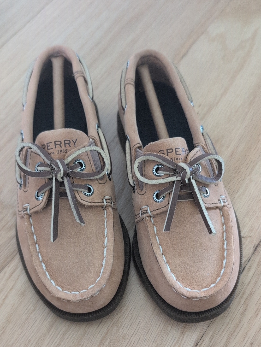 Sperry Kids Light Brown/Tan Leather Boat Shoes